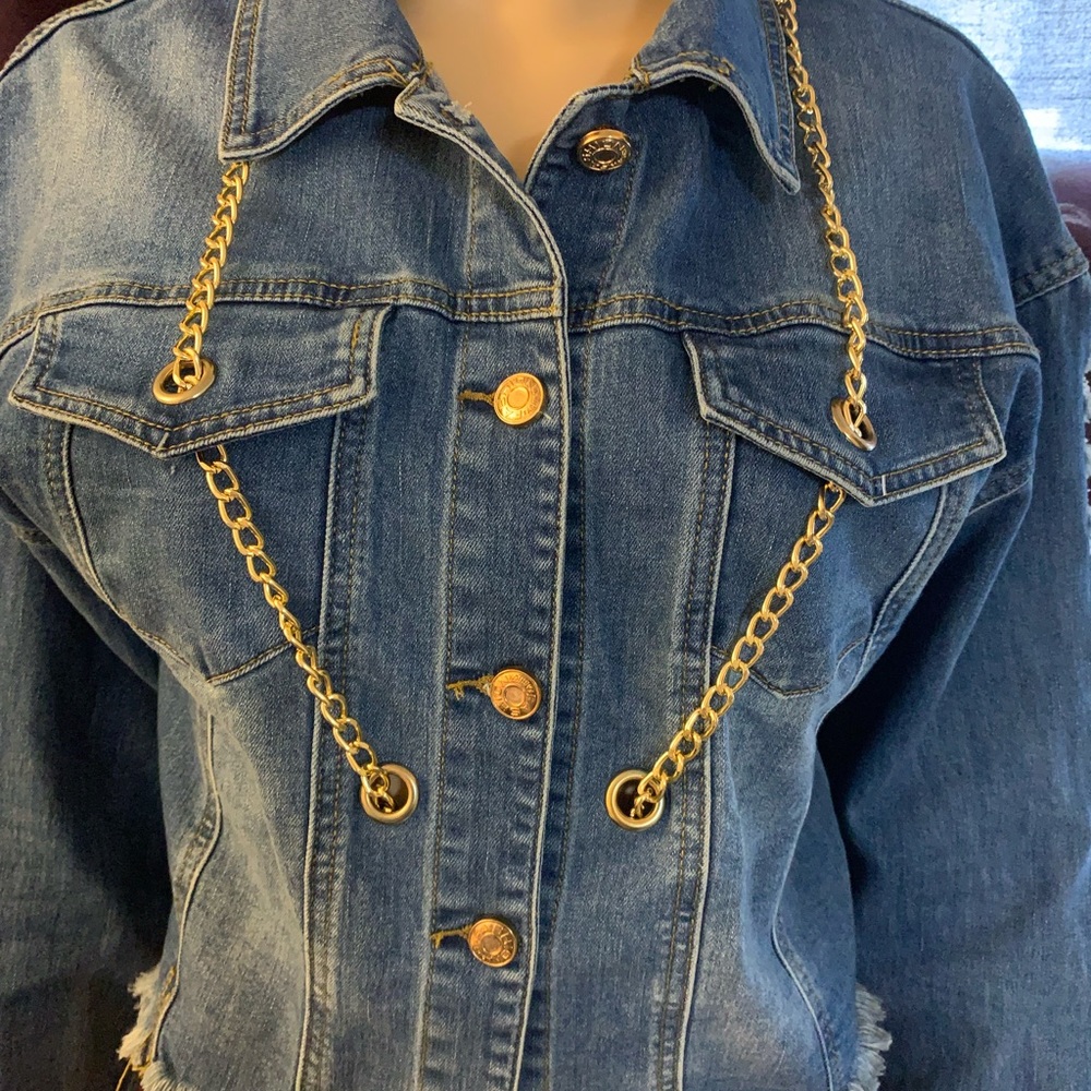 Denim Chain Jacket - Picture 6 of 14